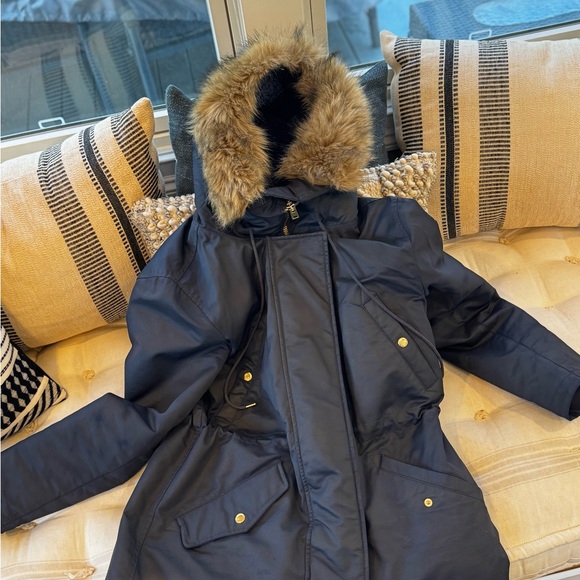 Jcrew winter Parka M, previously loved, Navy, red lining - Picture 6 of 6